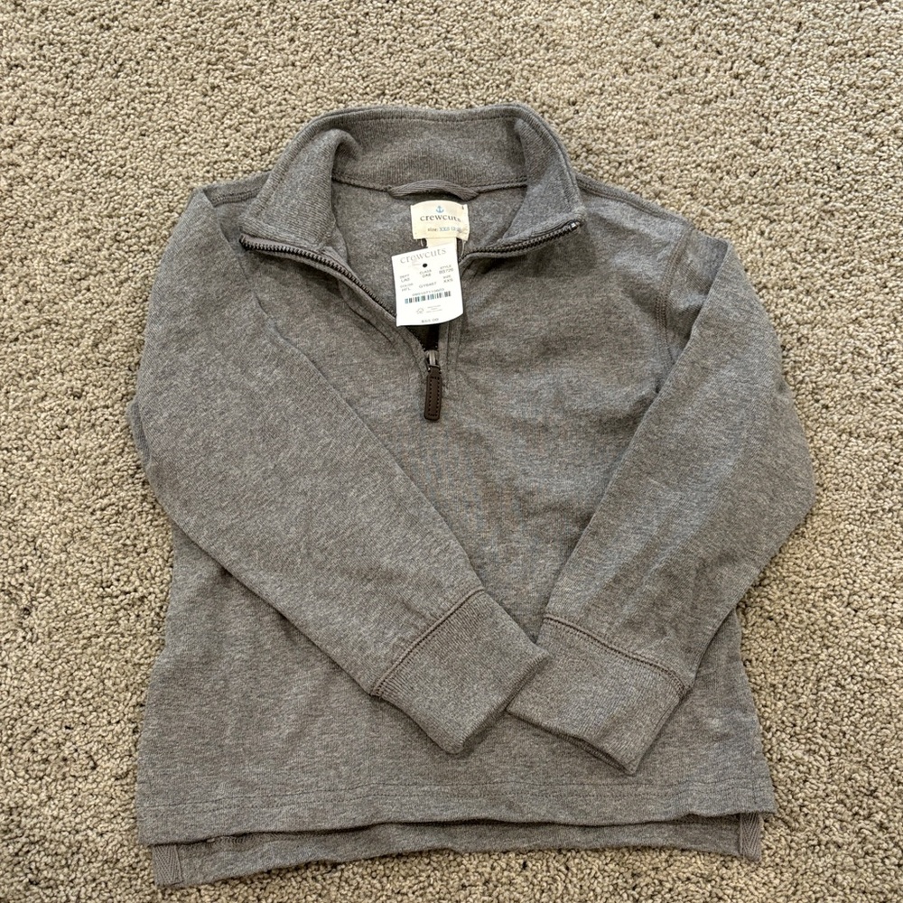J. Crew Gray Kids' Quarter-Zip Sweater